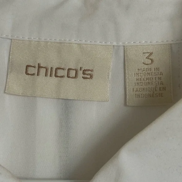 XL- Chico's Crisp White Tunic/Shirt - Picture 4 of 9